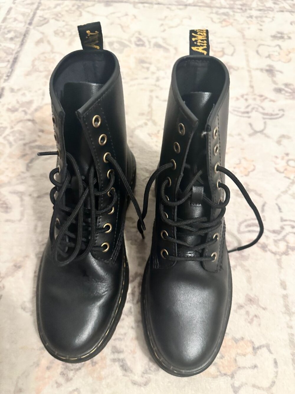 Dr. Martens Zavala Leather Combat Boots Women's 8 Men's 7 UK6 EU39 EUC